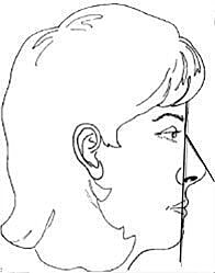 Profile illustration of a woman's face.