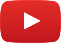 YouTube play button logo on red background