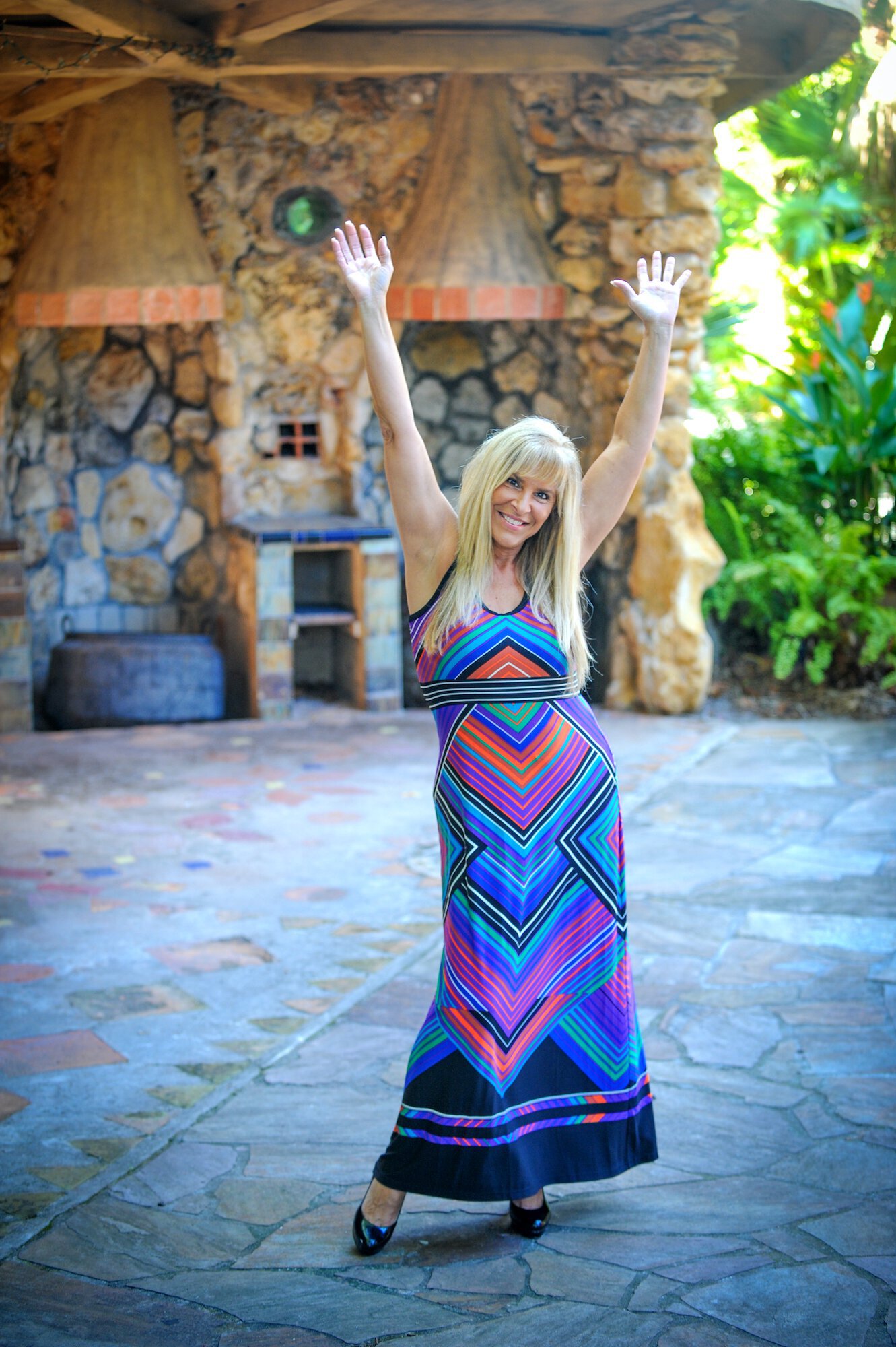 Vero Beach facelift patient in a dress