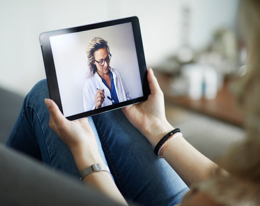 Doctor interview on a tablet