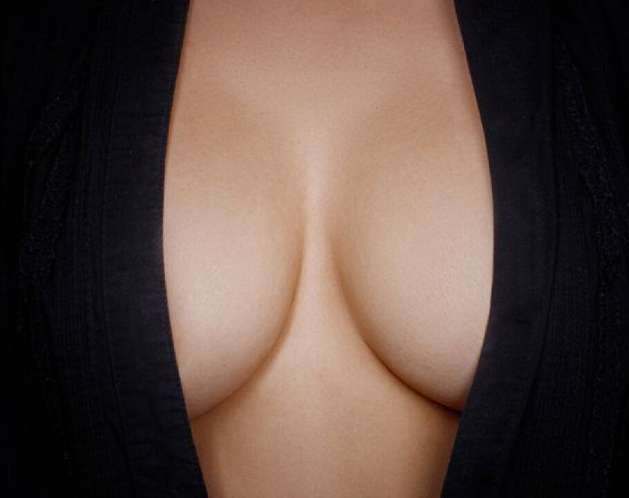 Closeup of vero beach breast augmentation model