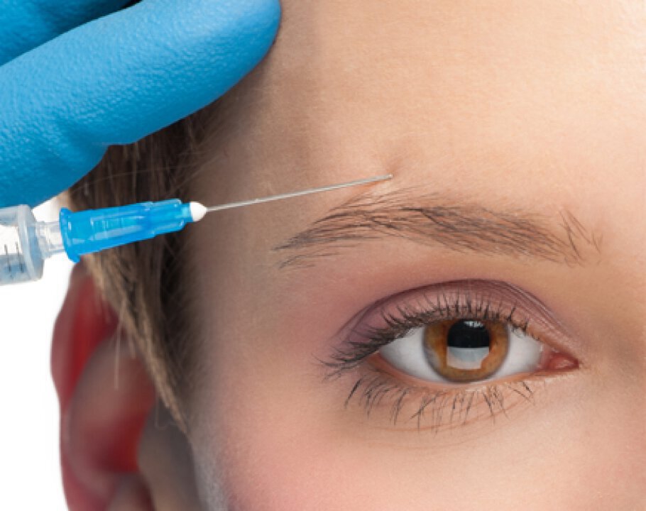 Dermal fillers patient receiving injection for smooth skin